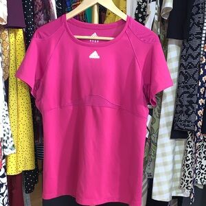 adidas Hot Pink Short Sleeve Performance Tee/ Active Wear size L PTP21